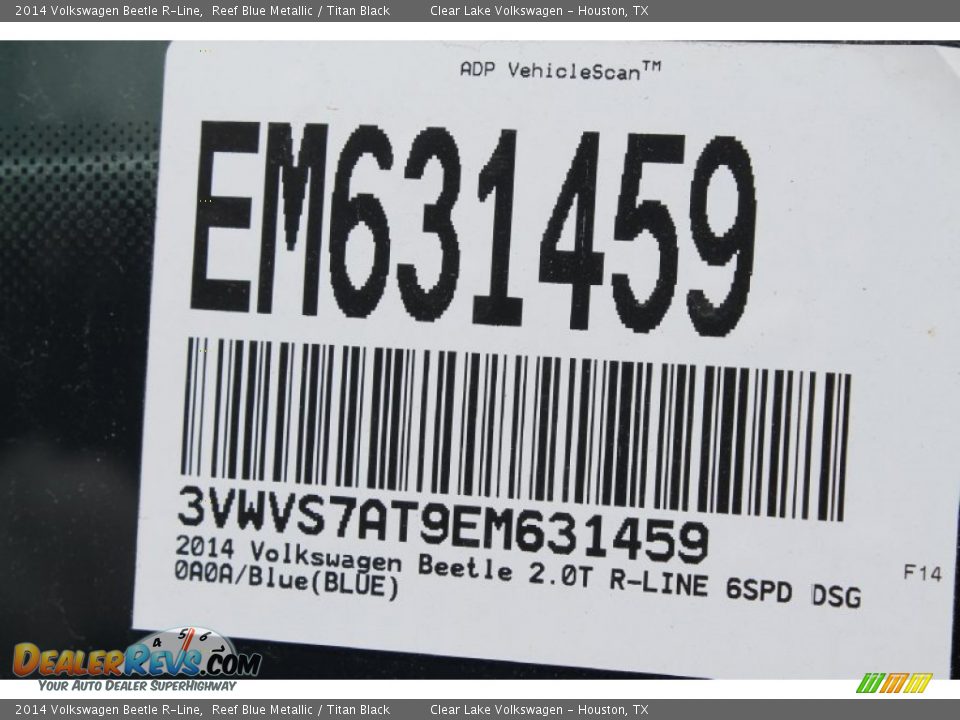 2014 Volkswagen Beetle R-Line Reef Blue Metallic / Titan Black Photo #32