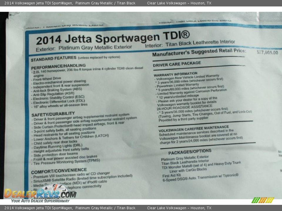 2014 Volkswagen Jetta TDI SportWagen Platinum Gray Metallic / Titan Black Photo #30