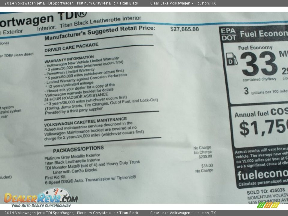 2014 Volkswagen Jetta TDI SportWagen Platinum Gray Metallic / Titan Black Photo #32