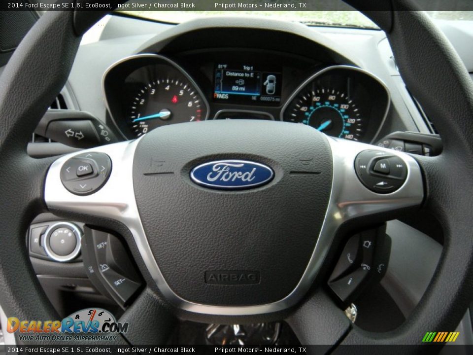 2014 Ford Escape SE 1.6L EcoBoost Ingot Silver / Charcoal Black Photo #29