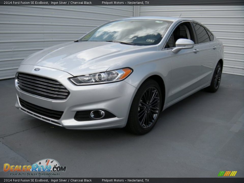 2014 Ford Fusion SE EcoBoost Ingot Silver / Charcoal Black Photo #7