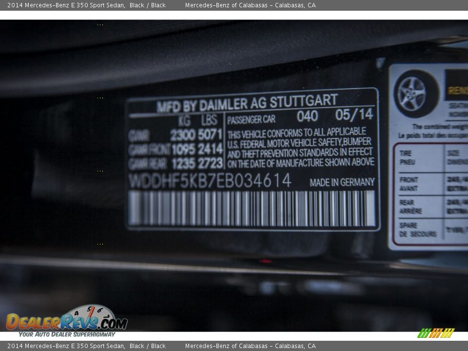 2014 Mercedes-Benz E 350 Sport Sedan Black / Black Photo #7