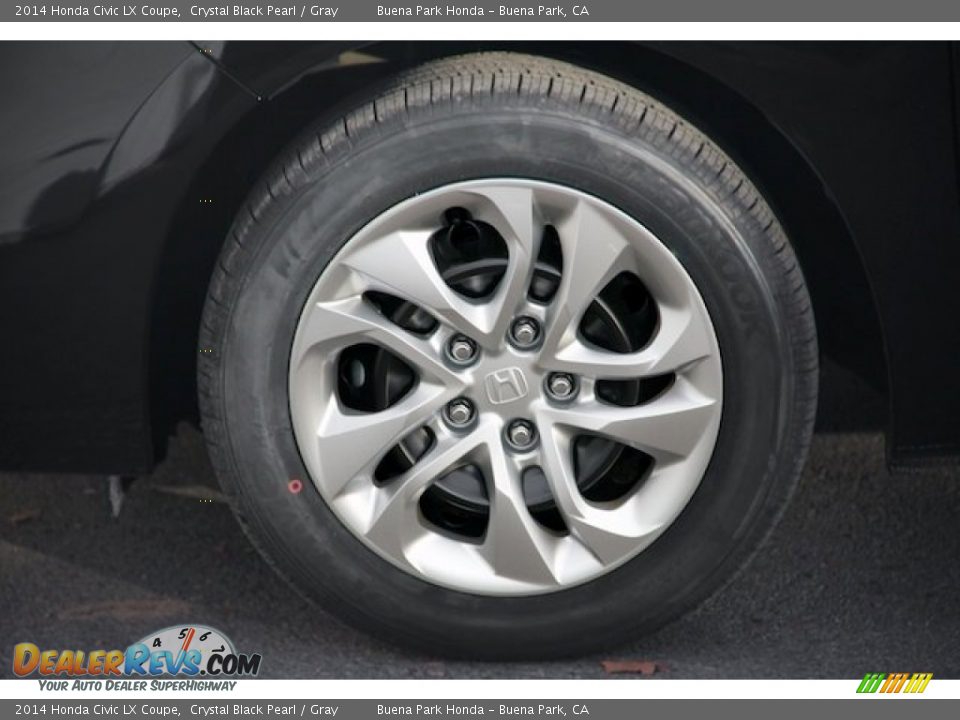 2014 Honda Civic LX Coupe Crystal Black Pearl / Gray Photo #7