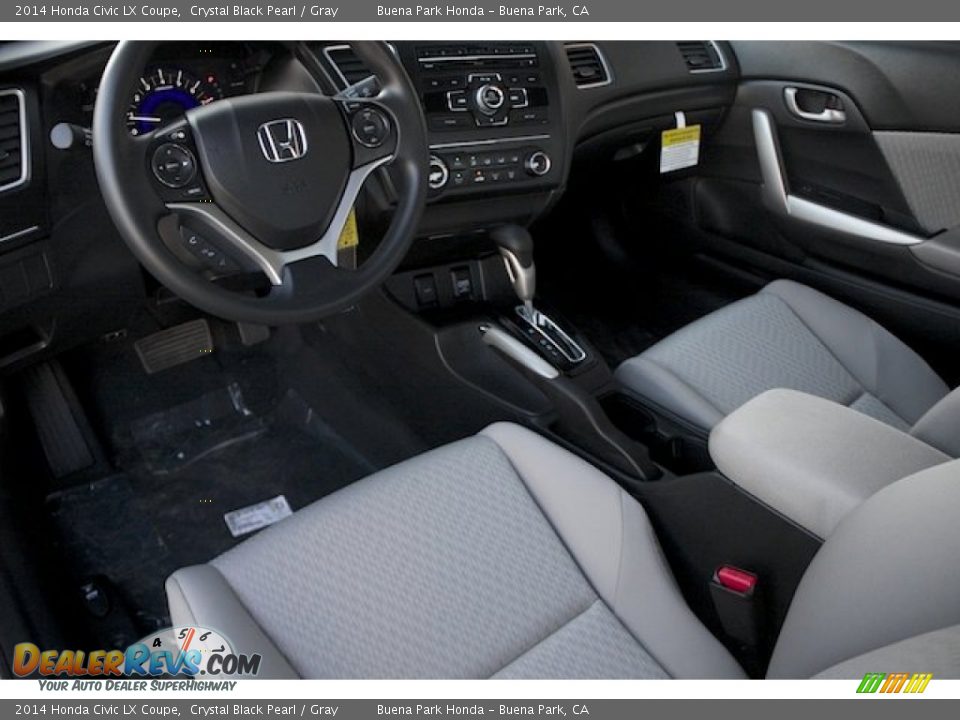2014 Honda Civic LX Coupe Crystal Black Pearl / Gray Photo #10