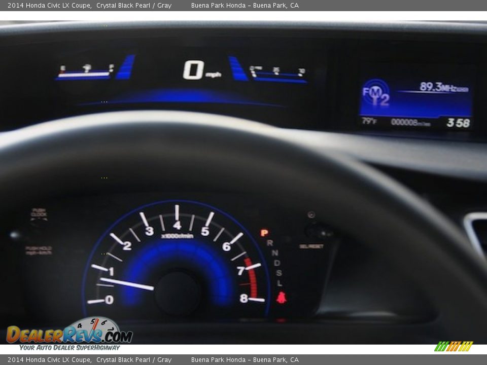 2014 Honda Civic LX Coupe Crystal Black Pearl / Gray Photo #15