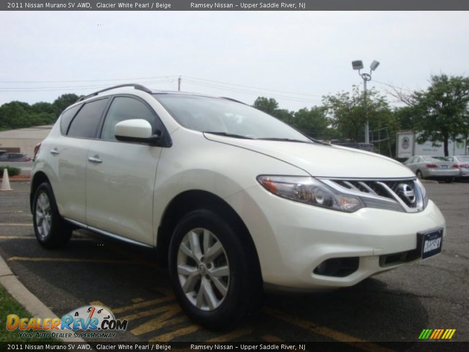 2011 Nissan Murano SV AWD Glacier White Pearl / Beige Photo #3