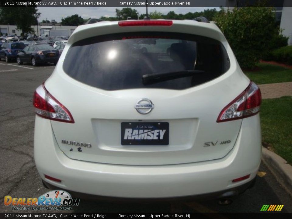 2011 Nissan Murano SV AWD Glacier White Pearl / Beige Photo #6