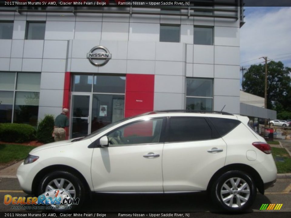 2011 Nissan Murano SV AWD Glacier White Pearl / Beige Photo #8
