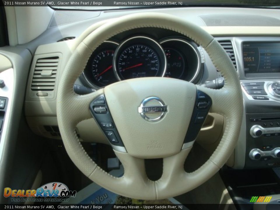 2011 Nissan Murano SV AWD Glacier White Pearl / Beige Photo #19