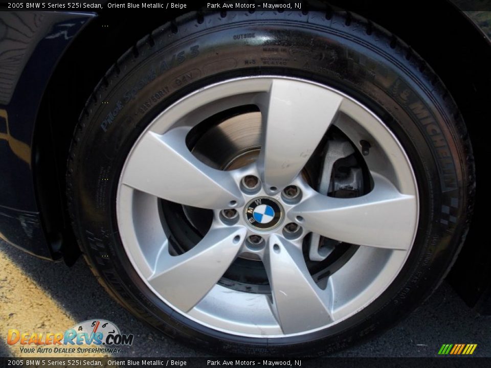 2005 BMW 5 Series 525i Sedan Orient Blue Metallic / Beige Photo #35