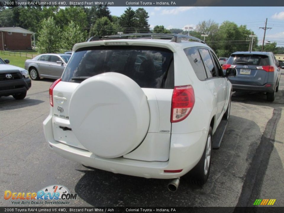 2008 Toyota RAV4 Limited V6 4WD Blizzard Pearl White / Ash Photo #6