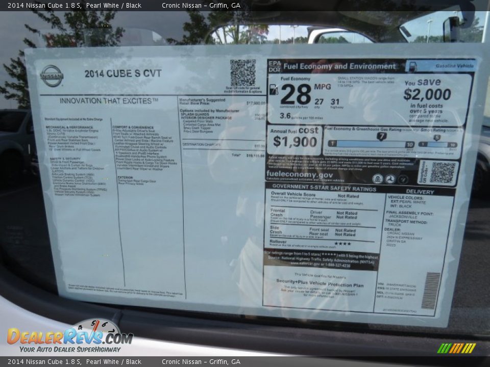 2014 Nissan Cube 1.8 S Window Sticker Photo #12