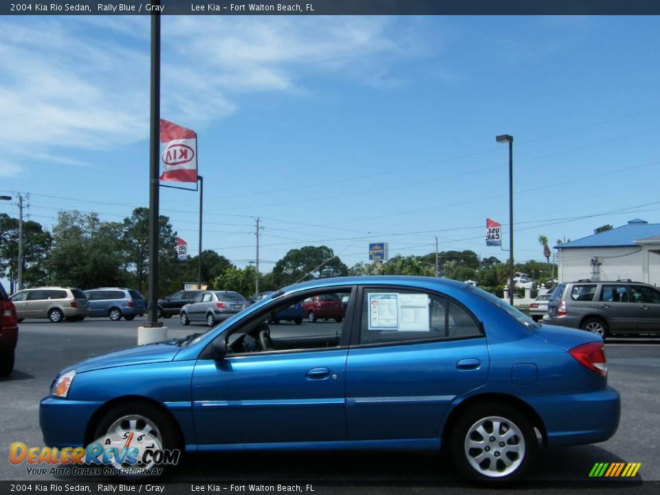 2004 Kia Rio Sedan Rally Blue / Gray Photo #2