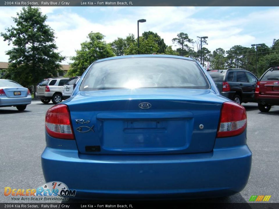 2004 Kia Rio Sedan Rally Blue / Gray Photo #4