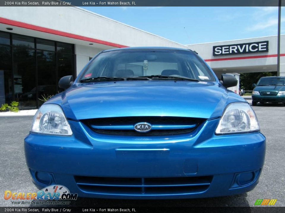 2004 Kia Rio Sedan Rally Blue / Gray Photo #8