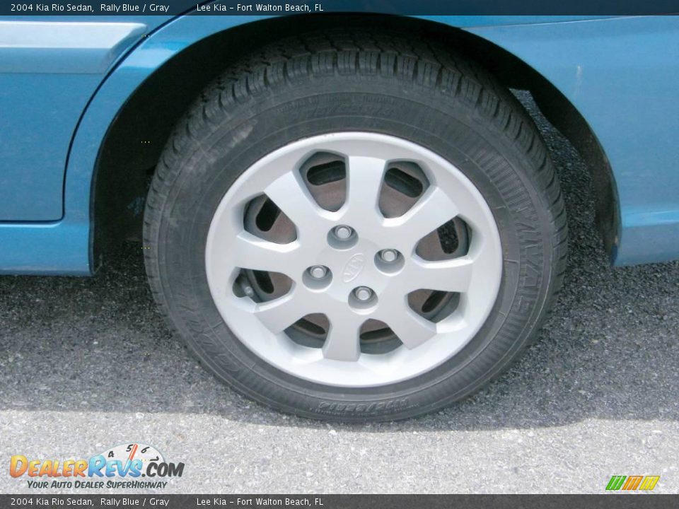 2004 Kia Rio Sedan Rally Blue / Gray Photo #11