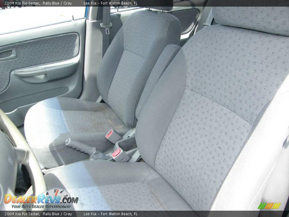 2004 Kia Rio Sedan Rally Blue / Gray Photo #14