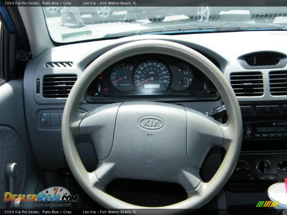 2004 Kia Rio Sedan Rally Blue / Gray Photo #18