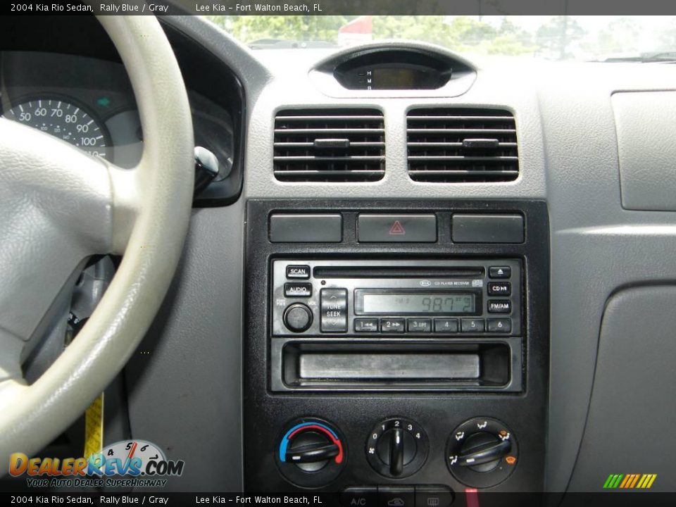 2004 Kia Rio Sedan Rally Blue / Gray Photo #19