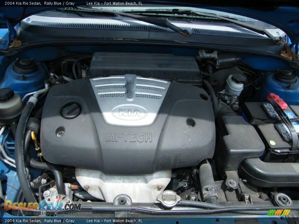 2004 Kia Rio Sedan Rally Blue / Gray Photo #22