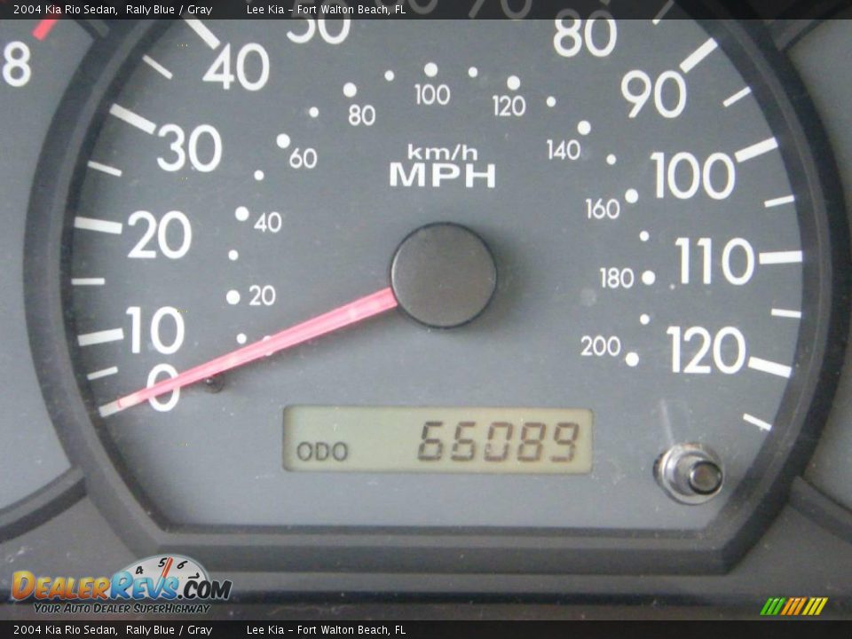 2004 Kia Rio Sedan Rally Blue / Gray Photo #23