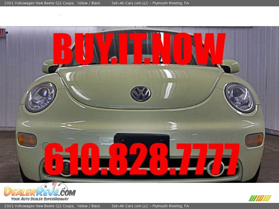 2001 Volkswagen New Beetle GLS Coupe Yellow / Black Photo #10