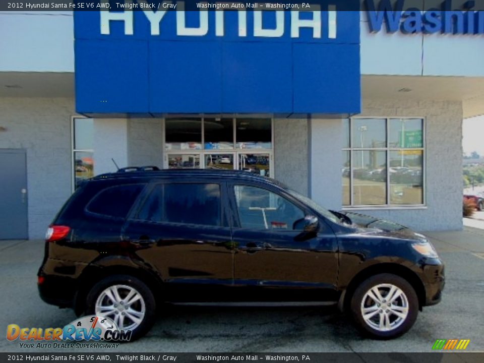 2012 Hyundai Santa Fe SE V6 AWD Twilight Black / Gray Photo #2