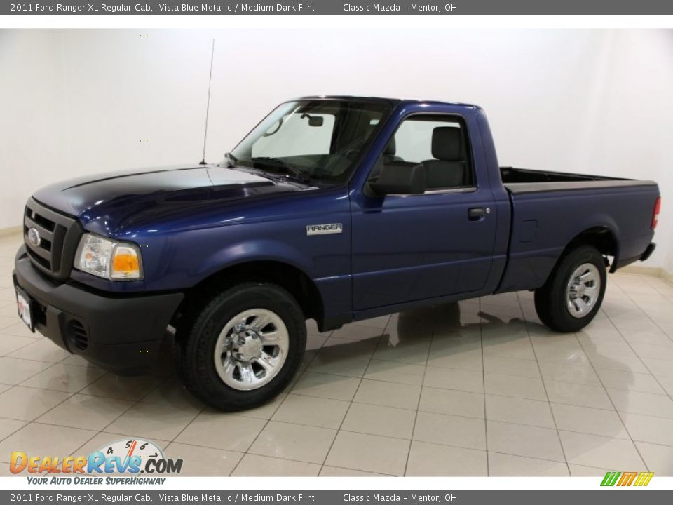 2011 Ford Ranger XL Regular Cab Vista Blue Metallic / Medium Dark Flint Photo #3