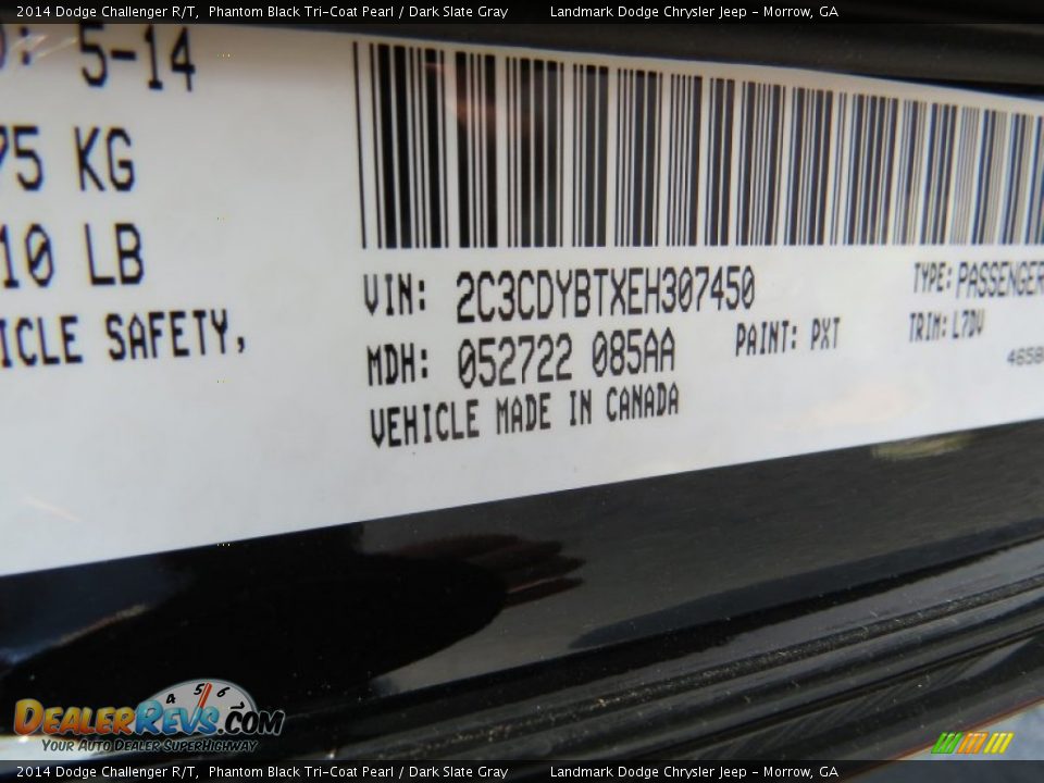 2014 Dodge Challenger R/T Phantom Black Tri-Coat Pearl / Dark Slate Gray Photo #9