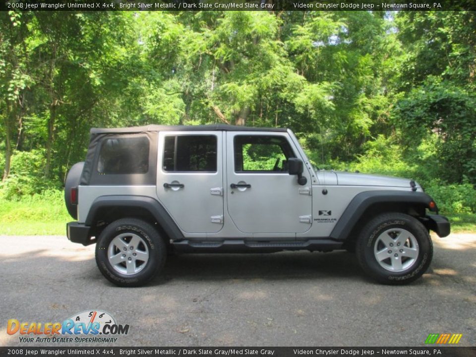 2008 Jeep Wrangler Unlimited X 4x4 Bright Silver Metallic / Dark Slate Gray/Med Slate Gray Photo #1