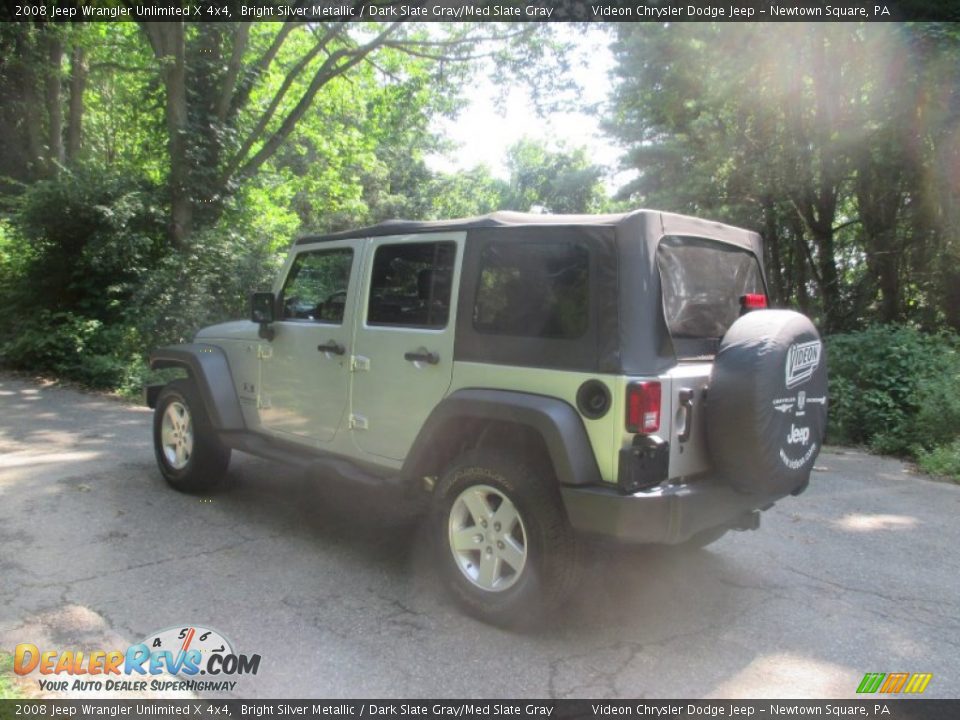 2008 Jeep Wrangler Unlimited X 4x4 Bright Silver Metallic / Dark Slate Gray/Med Slate Gray Photo #6