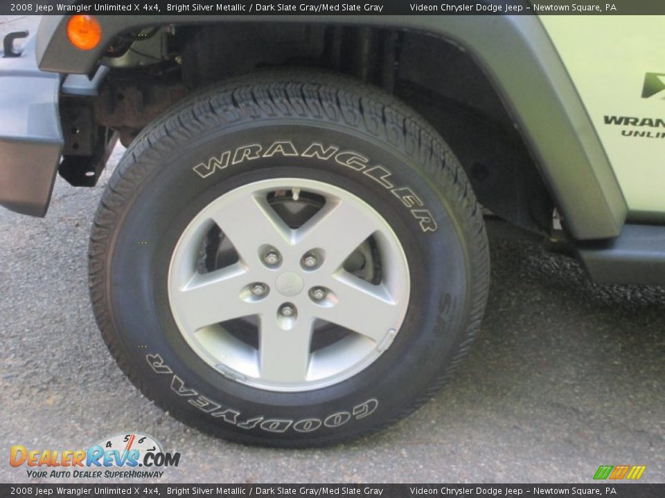2008 Jeep Wrangler Unlimited X 4x4 Bright Silver Metallic / Dark Slate Gray/Med Slate Gray Photo #15