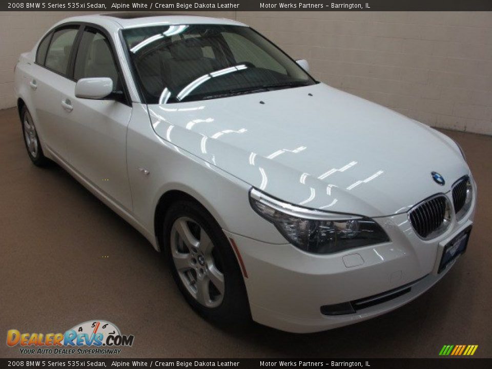 2008 BMW 5 Series 535xi Sedan Alpine White / Cream Beige Dakota Leather Photo #1