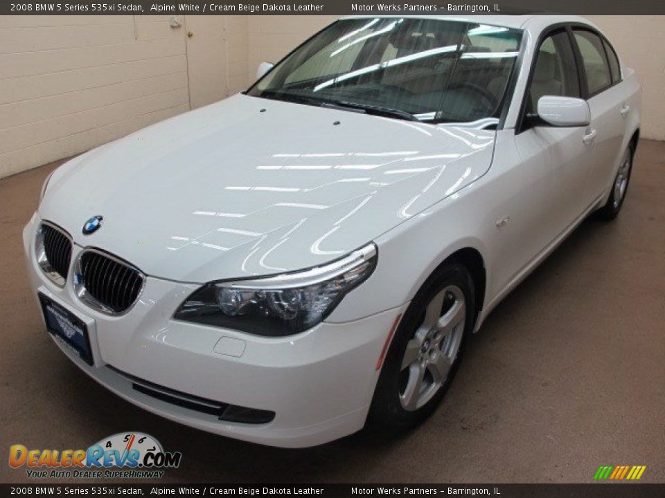 2008 BMW 5 Series 535xi Sedan Alpine White / Cream Beige Dakota Leather Photo #4