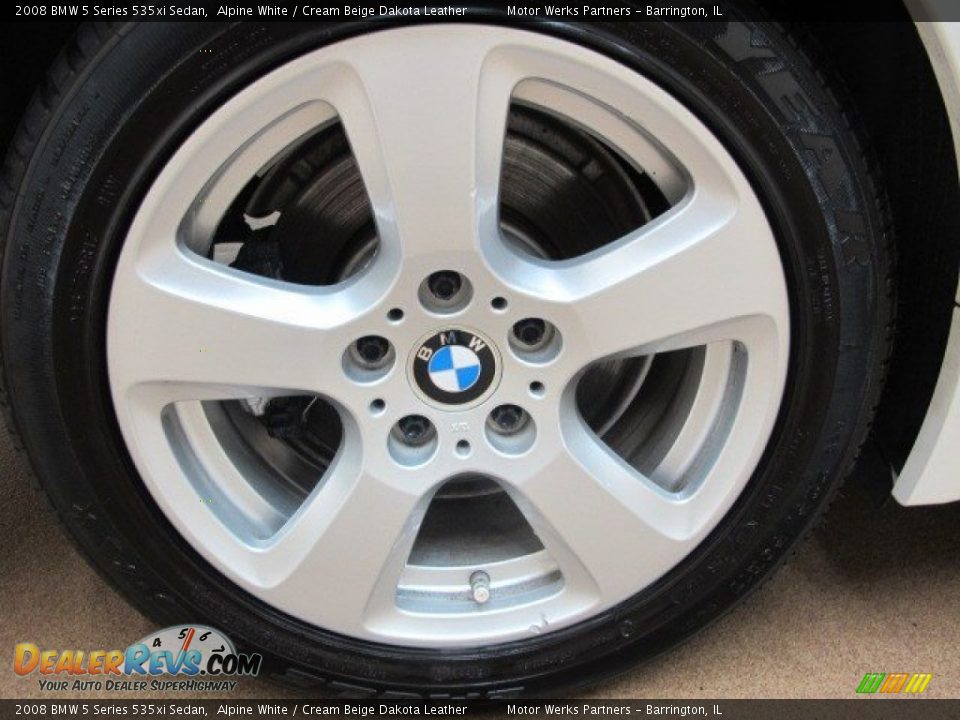 2008 BMW 5 Series 535xi Sedan Alpine White / Cream Beige Dakota Leather Photo #13