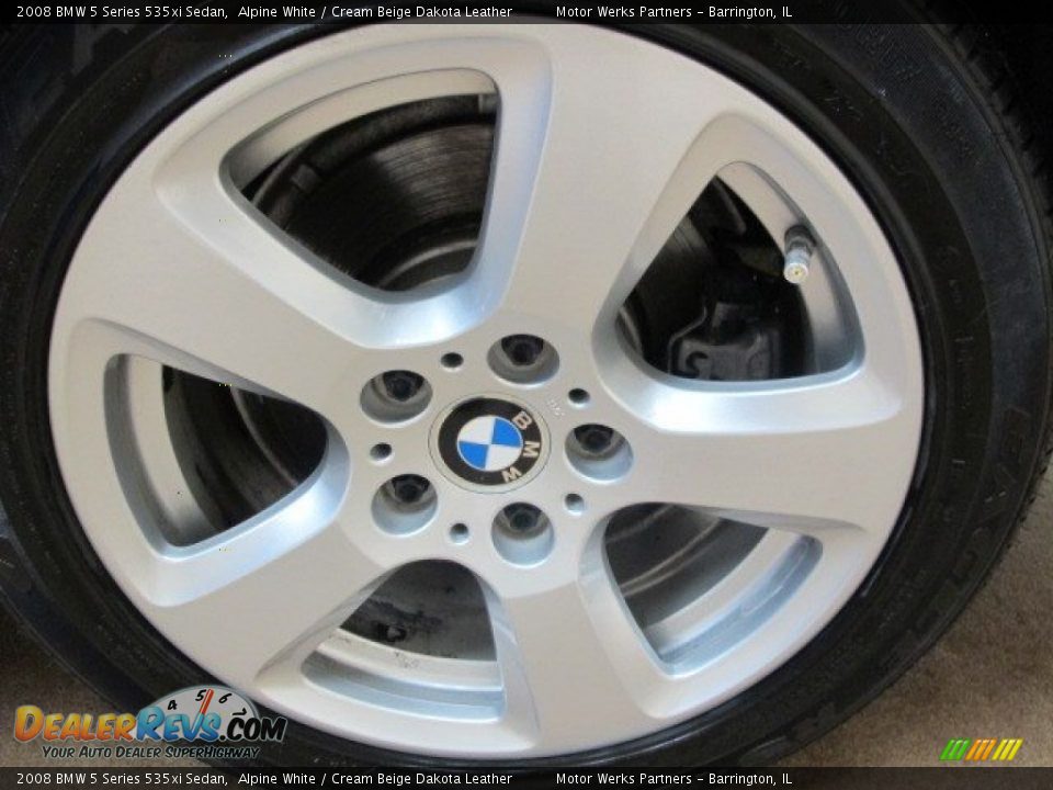 2008 BMW 5 Series 535xi Sedan Alpine White / Cream Beige Dakota Leather Photo #14