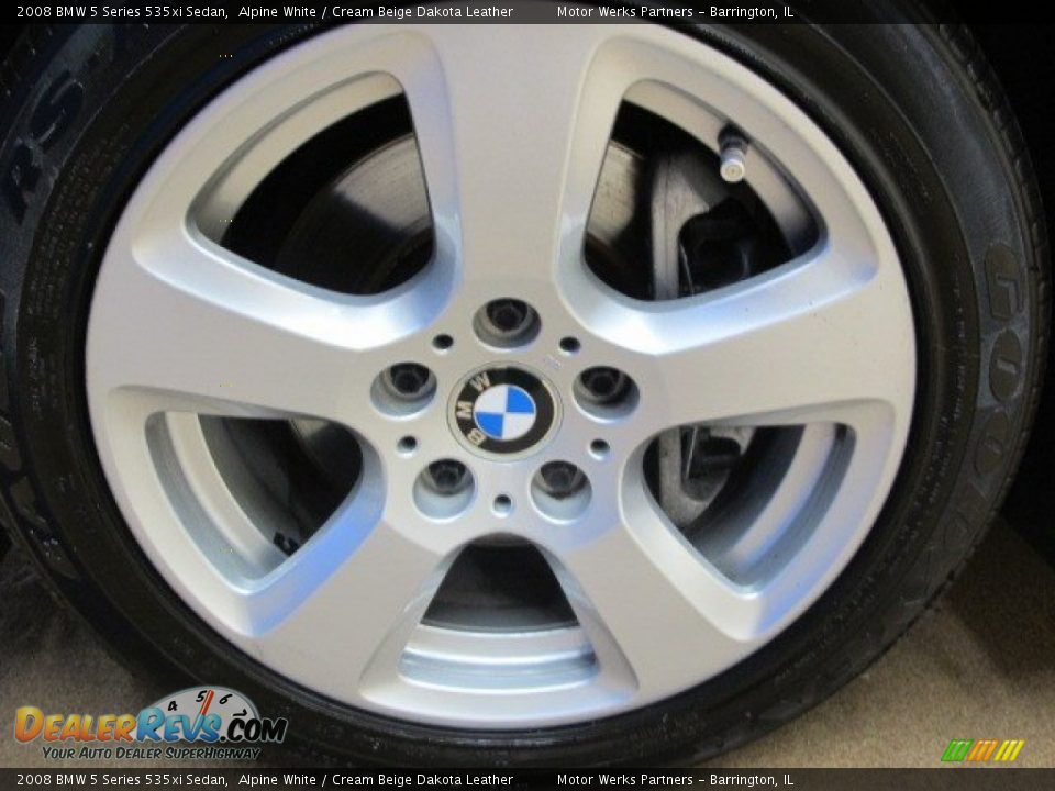 2008 BMW 5 Series 535xi Sedan Alpine White / Cream Beige Dakota Leather Photo #15