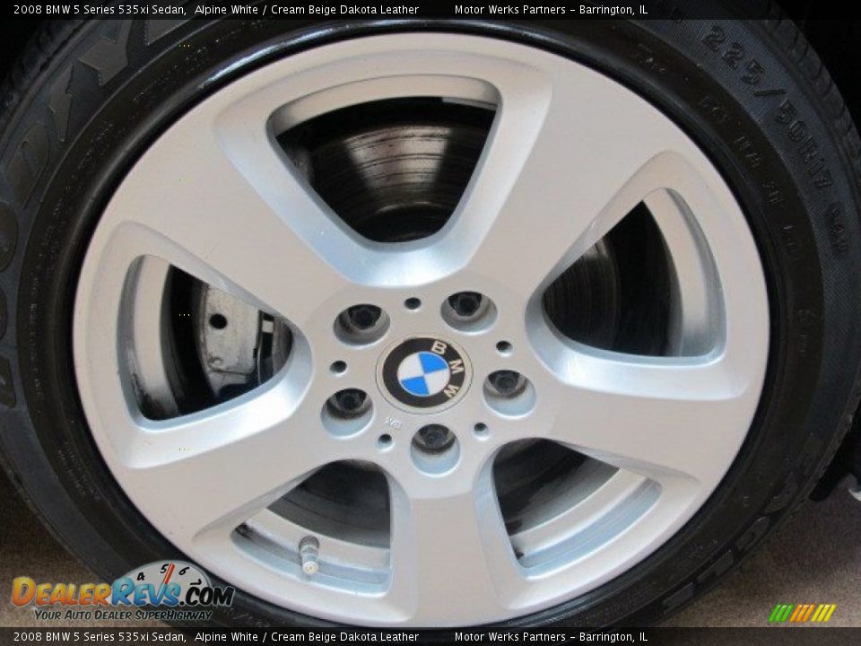 2008 BMW 5 Series 535xi Sedan Alpine White / Cream Beige Dakota Leather Photo #16