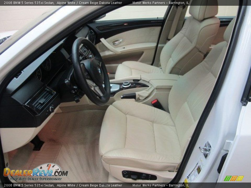 2008 BMW 5 Series 535xi Sedan Alpine White / Cream Beige Dakota Leather Photo #17