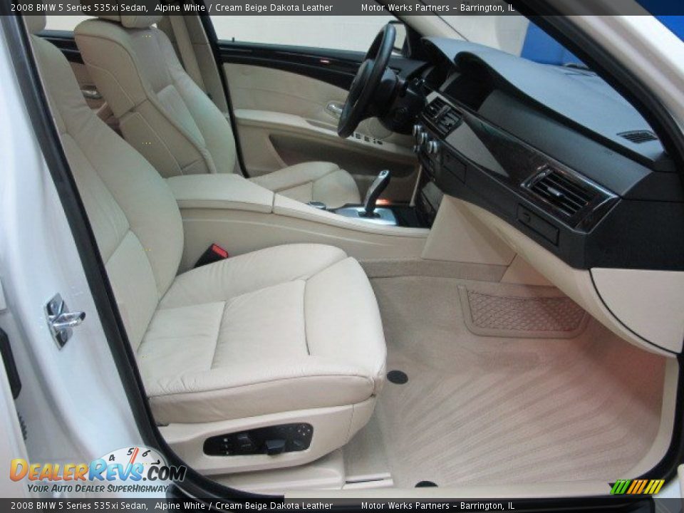 2008 BMW 5 Series 535xi Sedan Alpine White / Cream Beige Dakota Leather Photo #22
