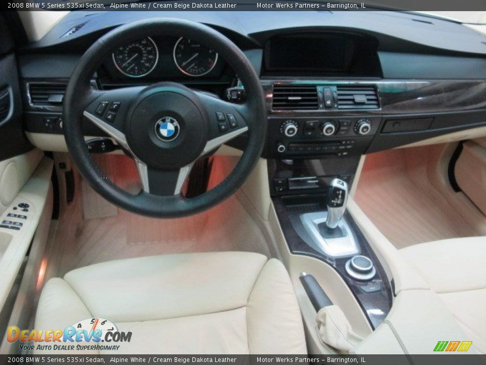 2008 BMW 5 Series 535xi Sedan Alpine White / Cream Beige Dakota Leather Photo #23