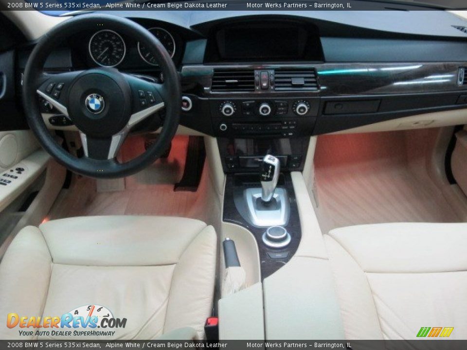 2008 BMW 5 Series 535xi Sedan Alpine White / Cream Beige Dakota Leather Photo #24