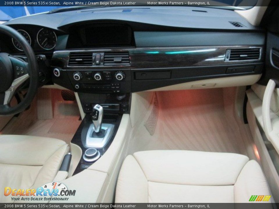 2008 BMW 5 Series 535xi Sedan Alpine White / Cream Beige Dakota Leather Photo #25