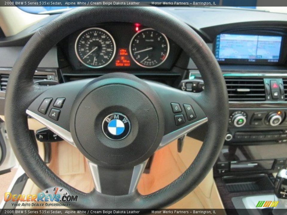 2008 BMW 5 Series 535xi Sedan Alpine White / Cream Beige Dakota Leather Photo #35