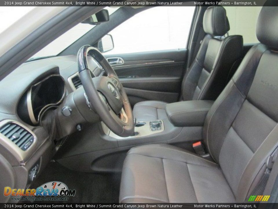 2014 Jeep Grand Cherokee Summit 4x4 Bright White / Summit Grand Canyon Jeep Brown Natura Leather Photo #16