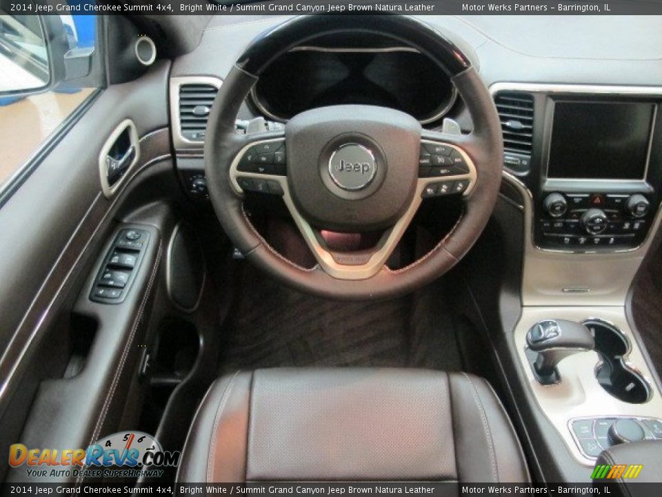2014 Jeep Grand Cherokee Summit 4x4 Bright White / Summit Grand Canyon Jeep Brown Natura Leather Photo #24