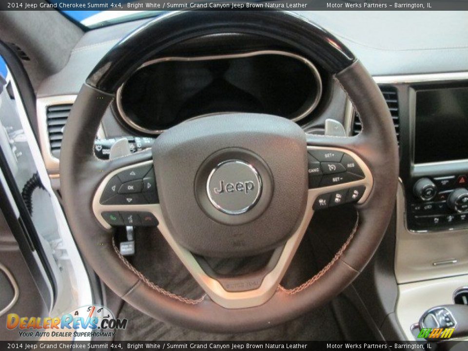 2014 Jeep Grand Cherokee Summit 4x4 Bright White / Summit Grand Canyon Jeep Brown Natura Leather Photo #35