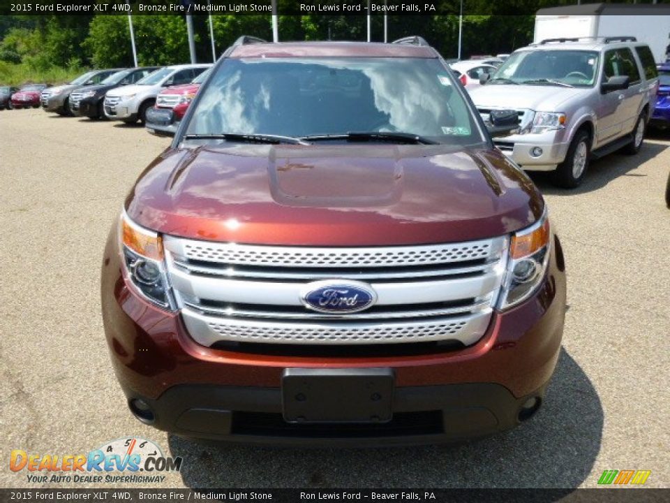 2015 Ford Explorer XLT 4WD Bronze Fire / Medium Light Stone Photo #3