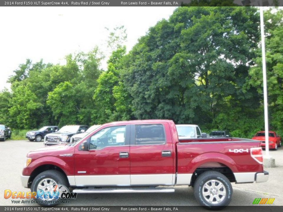 2014 Ford F150 XLT SuperCrew 4x4 Ruby Red / Steel Grey Photo #5