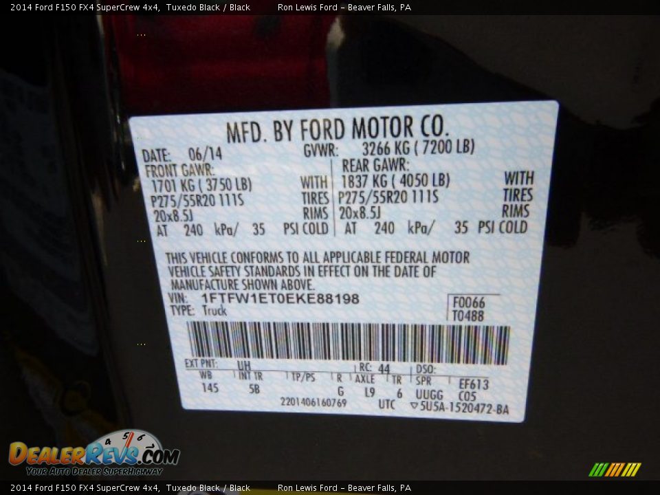 2014 Ford F150 FX4 SuperCrew 4x4 Tuxedo Black / Black Photo #20